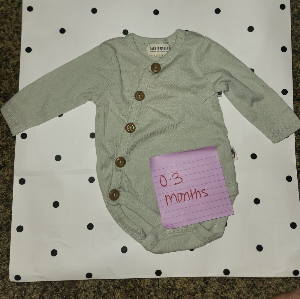 Sage Green Ribbed Baby Bodysuit